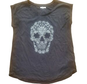 Maurices Black Skull Graphic Tee S